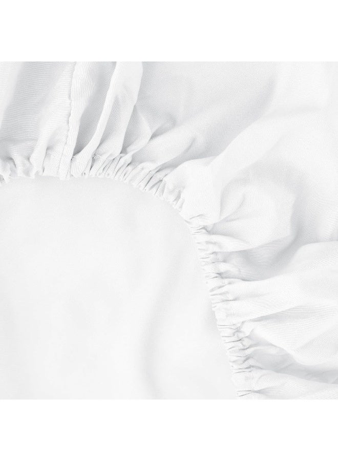 Ghooss 4 Piece Bed Sheet Set(Queen,White)-1 Flat Sheet,1 Fitted Sheet and 2 Pillowcases,Microfiber Super Soft,Machine Washable & Fade Resistant - Image 4